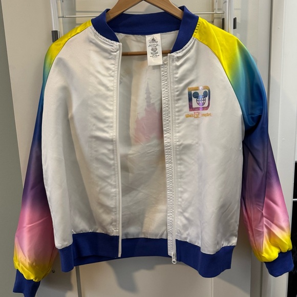 Walt Disney World White/Multi Colored Zip Up Jacket - Picture 2 of 9